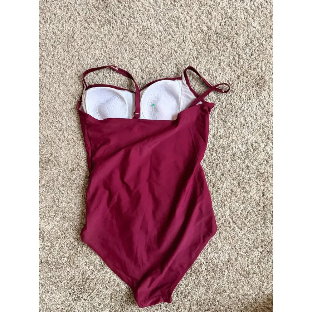 Ekouaer Swim Suit Crimson EUC One piece Womens M